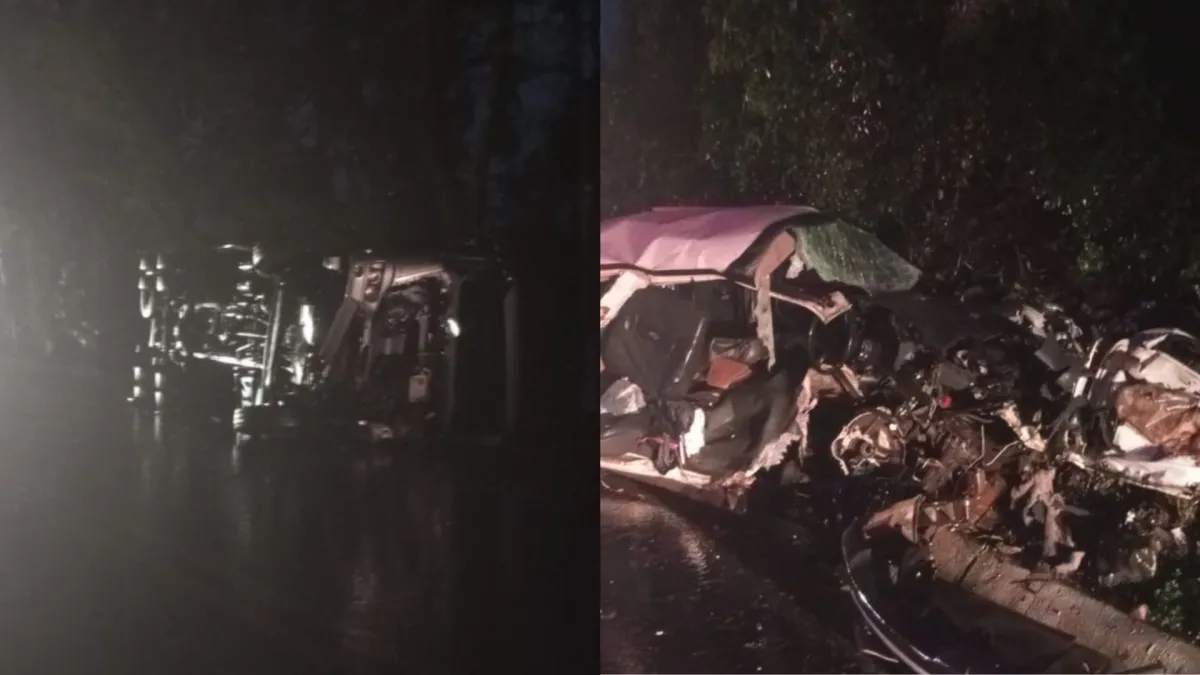 Colisão entre caminhonete e caminhão deixa três mortos e quatro feridos no Oeste de SC