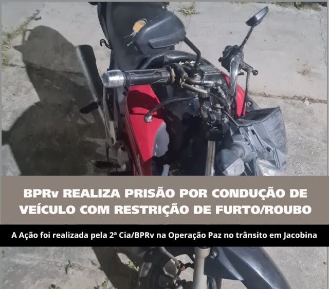 2ª CIA do BPRv intensifica ações contra a criminalidade e recupera com restrição em Jacobina.