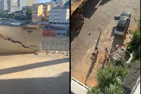 Adolescente ficou 4h preso às ferragens após carro despencar 17 metros de prédio em Salvador