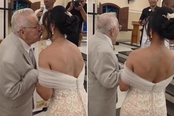 Idoso de 93 anos dribla preconceito e realiza sonho de se casar na igreja com noiva 40 anos mais nova
