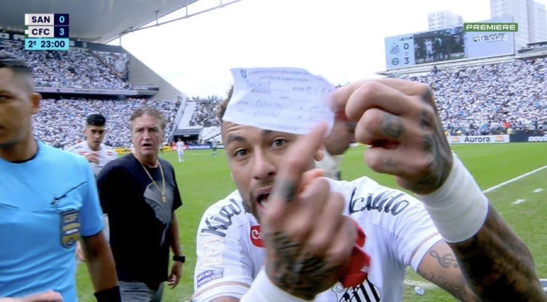 Santos pede anulação de jogo contra Coritiba após erro em substituição de Neymar