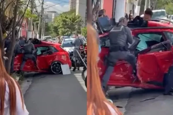 Adolescente youtuber de 16 anos capota Audi e fica preso às ferragens