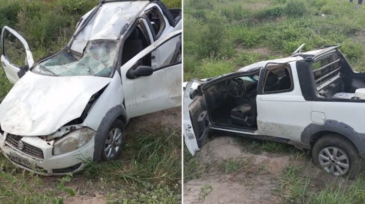 Veículo capota em trecho da BA-131, entre Jacobina e Miguel Calmon