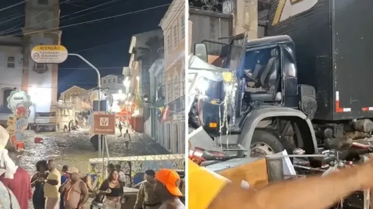 Caminhão desgovernado atinge igreja e museu no Pelourinho, em Salvador