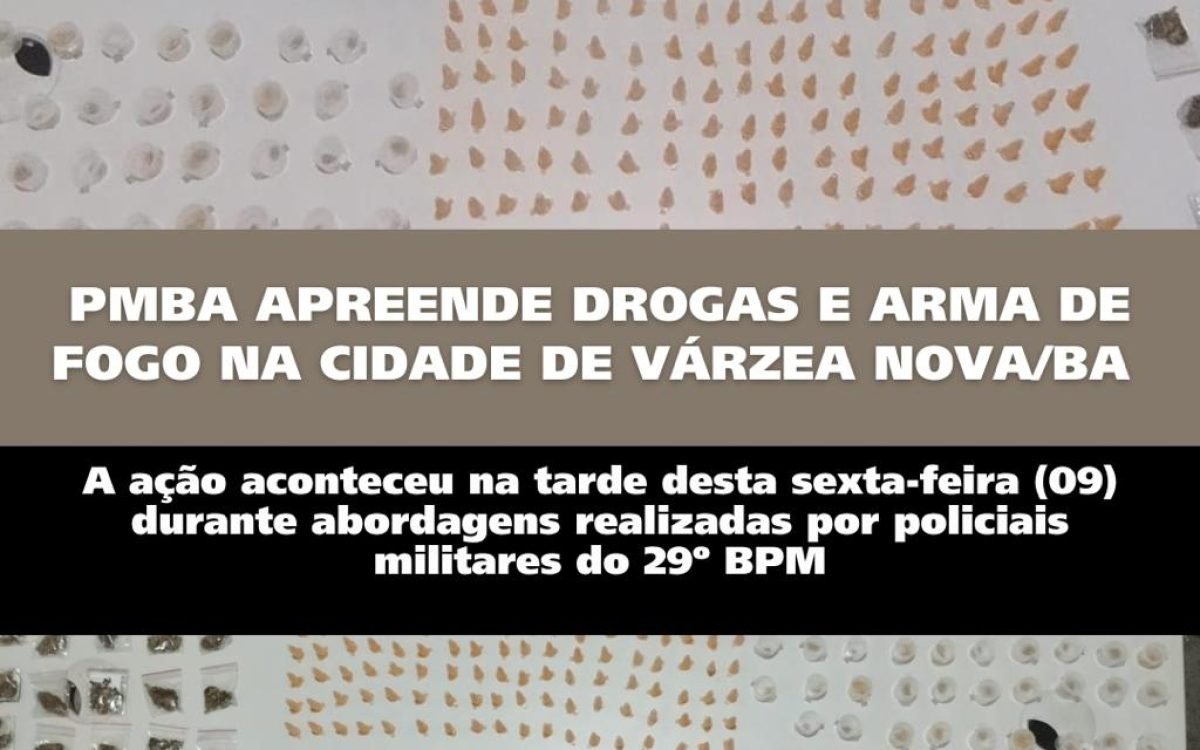 PMBA apreende drogas e arma de fogo na cidade de Várzea Nova