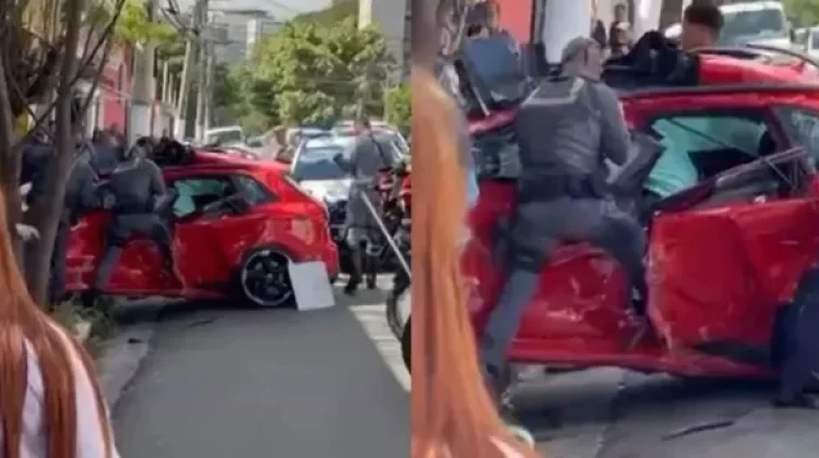 Adolescente youtuber de 16 anos capota Audi e fica preso às ferragens