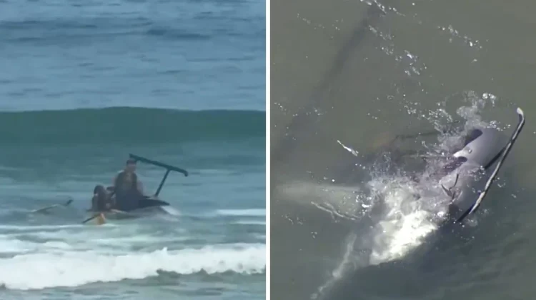 Helicóptero faz pouso forçado no mar em praia do Rio de Janeiro