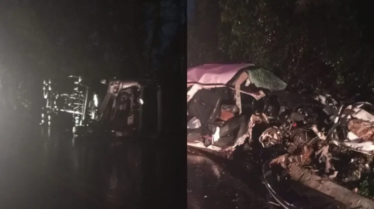 Colisão entre caminhonete e caminhão deixa três mortos e quatro feridos no Oeste de SC
